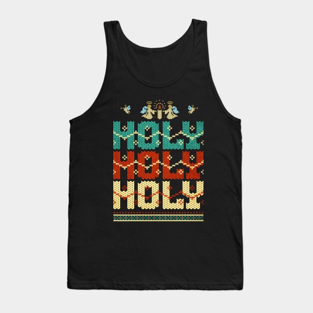 Holy Holy Holy Ugly Christmas Sweater Tank Top by Church Store